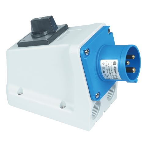 3x32A Combi Wall Mount Appliance Inlet With Switch