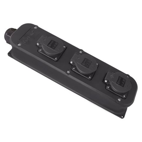 Polyamide 3-Way Group Socket | Rubber Plugs And Socket